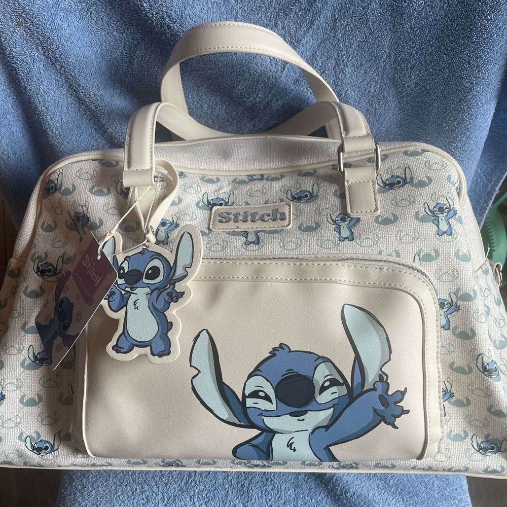 Disney Primark exclusive Stitch Cream and Blue Travel Bag